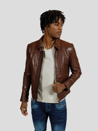 Blouson En Cuir  Noris Green Redskins