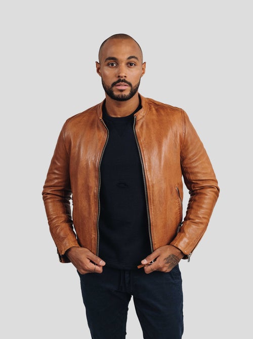 Blouson En Cuir Or Faiss Green Redskins - Kiabi