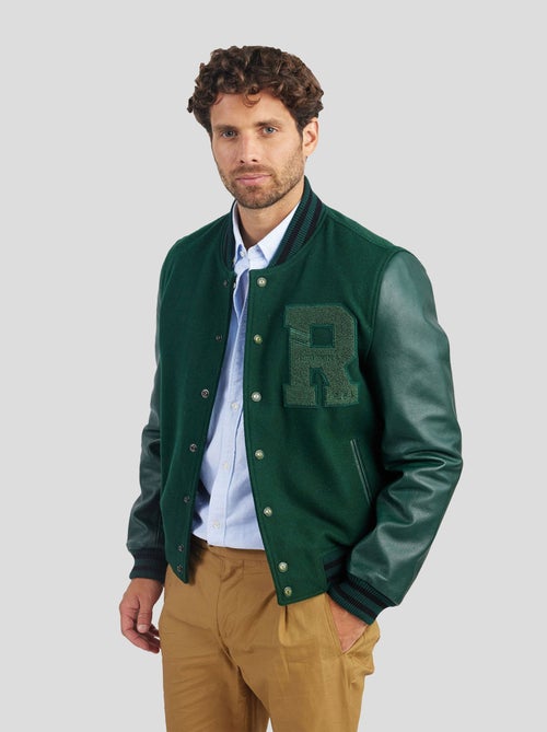 Blouson En Cuir Oxford Hatch Forêt Redskins - Kiabi