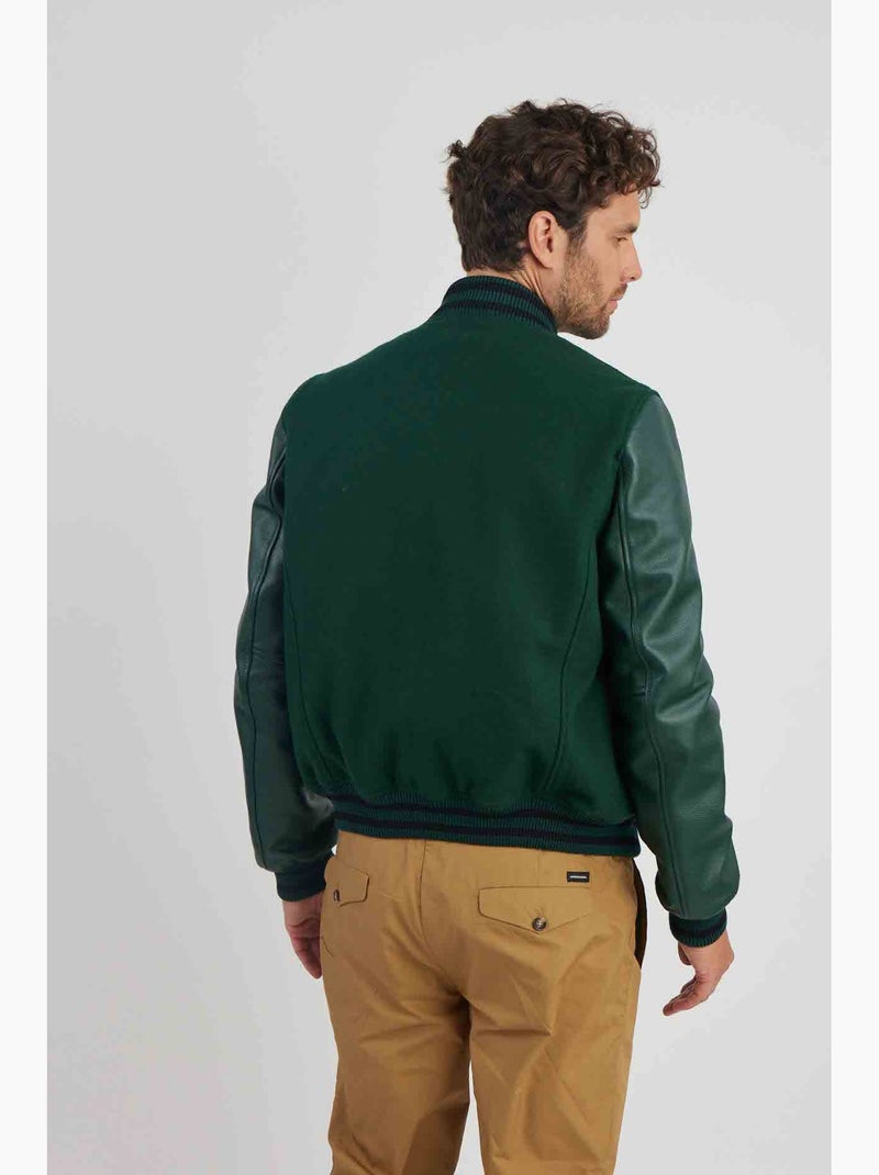 Blouson En Cuir  Oxford Hatch Redskins Vert - Kiabi