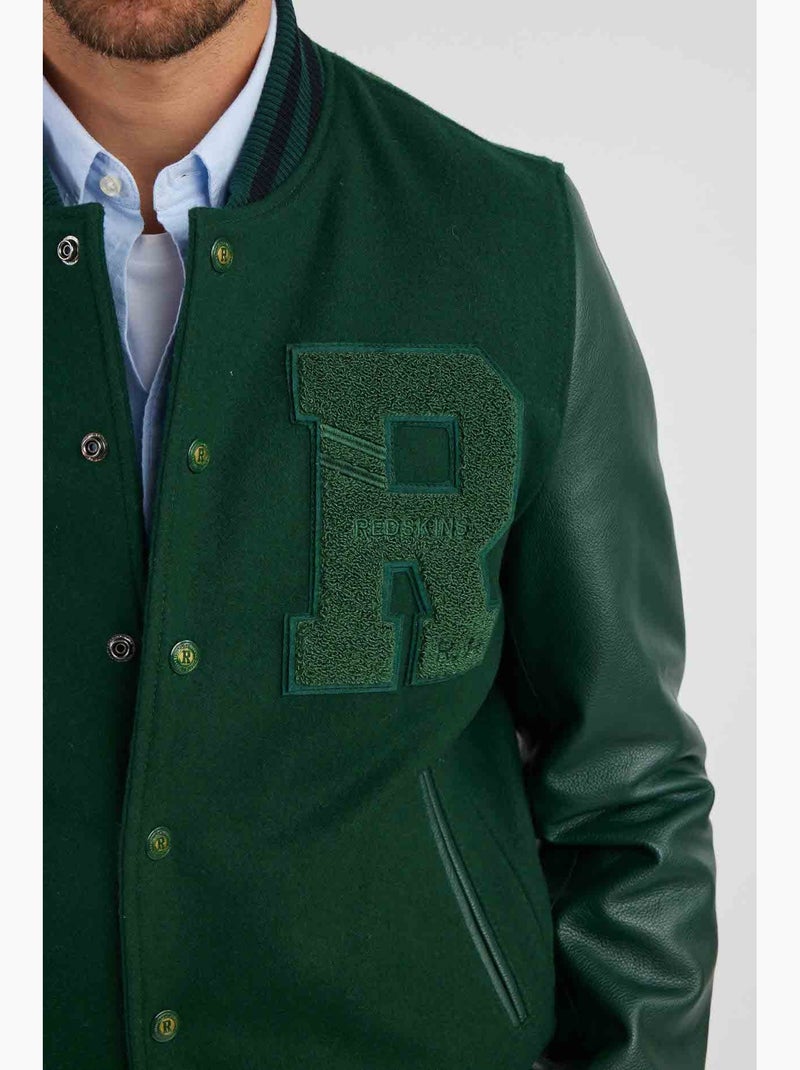 Blouson En Cuir  Oxford Hatch Redskins Vert - Kiabi