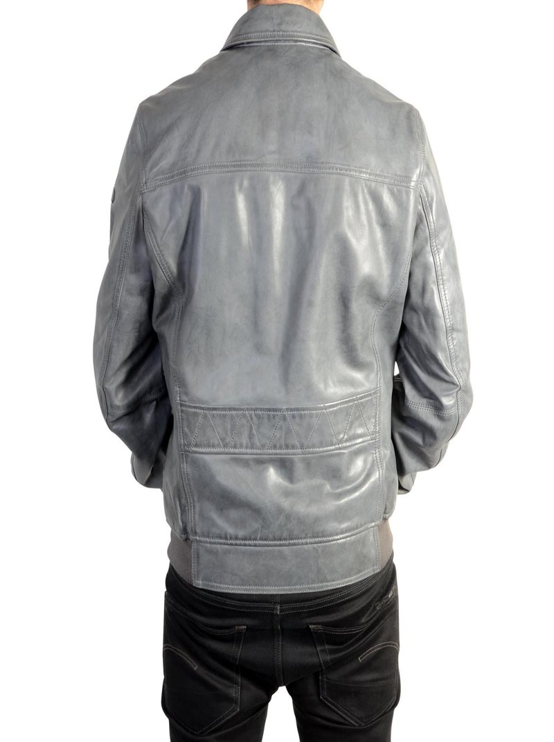 Blouson en Cuir Redskins Rodger Mojito Bleu - Kiabi