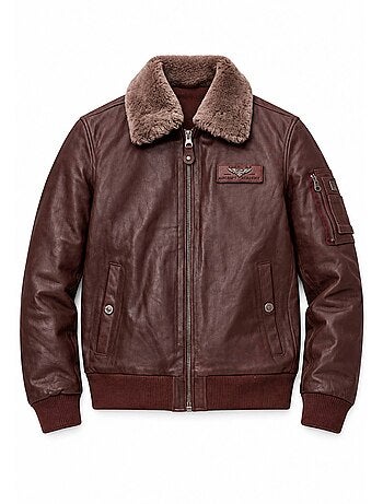 Blouson en cuir texaco fender pain brulé redskins