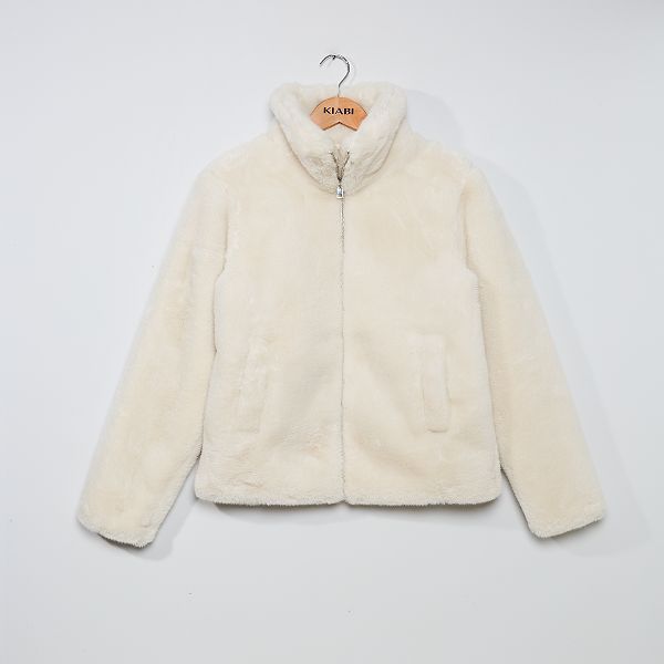 Blouson en fausse fourrure Femme blanc cassé Kiabi 30,00€ Blouson en fausse fourrure Femme noir Kiabi 30,00€