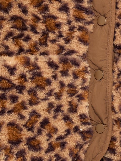 Blouson en fausse fourrure 'léopard' - Kiabi