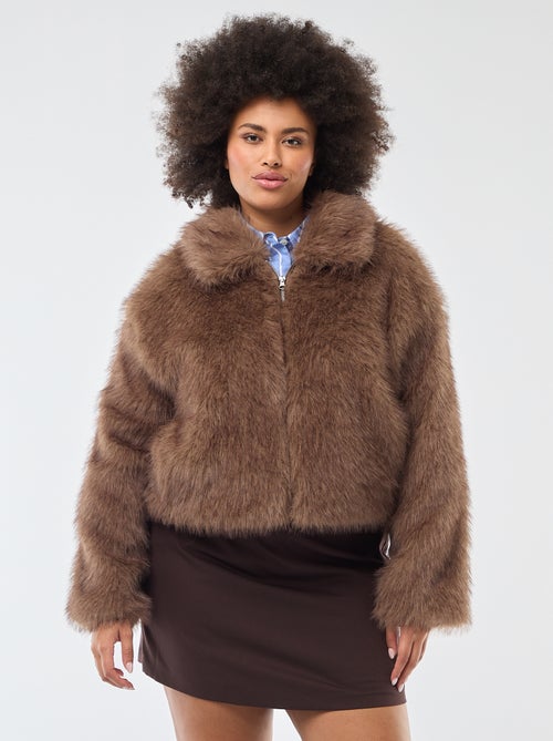 Blouson en fausse fourrure - Kiabi
