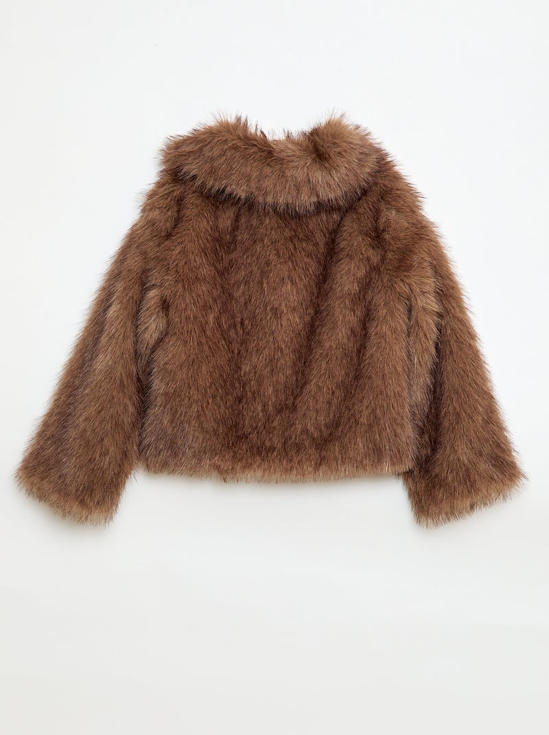 Blouson en fausse fourrure Marron - Kiabi