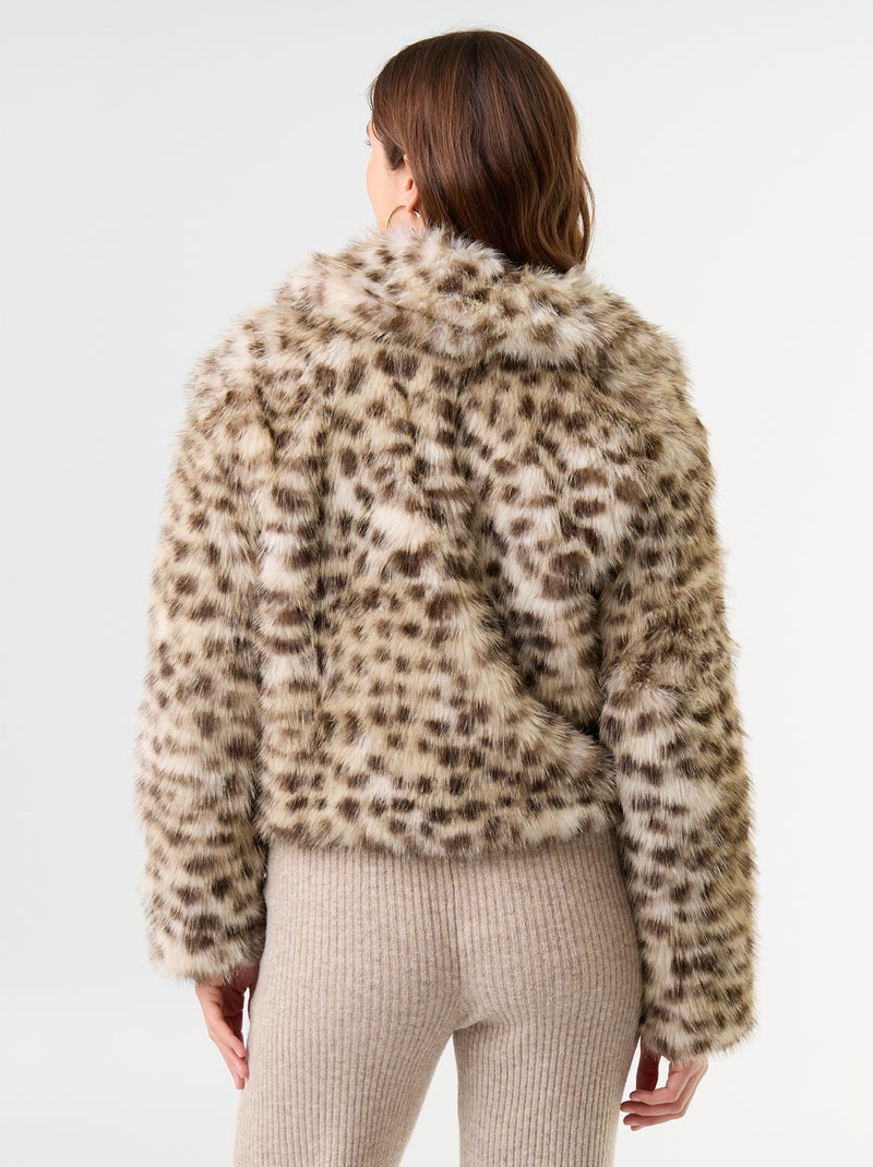 Blouson en fausse fourrure Marron - Kiabi