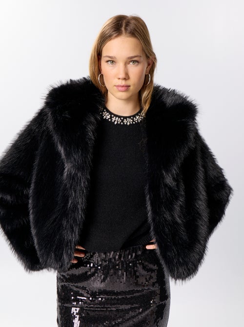 Blouson en fausse fourrure - Kiabi Blouson en fausse fourrure - Kiabi