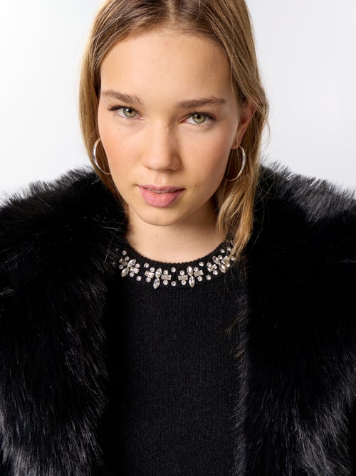 Blouson en fausse fourrure - Kiabi Blouson en fausse fourrure - Kiabi
