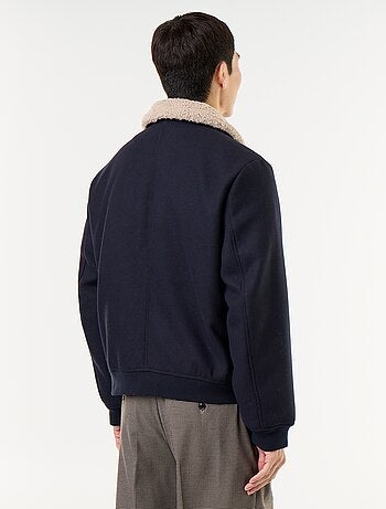 Blouson en faux lainage col effet moutonné