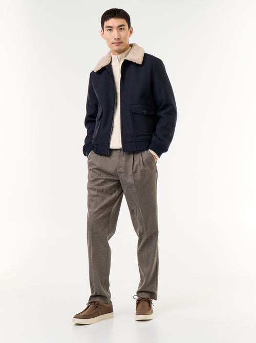 Blouson en faux lainage col effet moutonné - Kiabi Blouson en faux lainage col effet moutonné - Kiabi