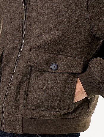 Blouson en faux lainage col effet moutonné