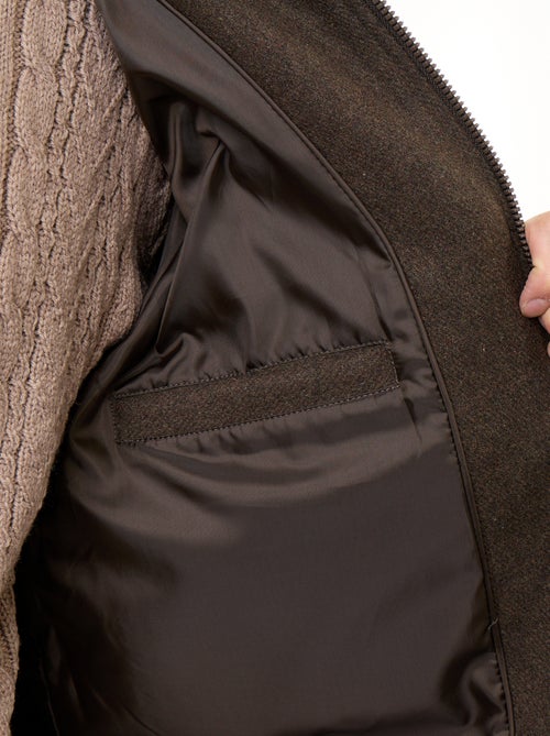 Blouson en faux lainage col effet moutonné - Kiabi