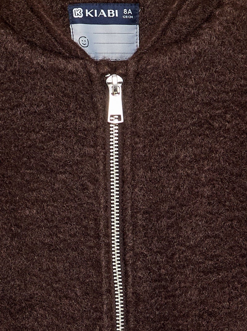 Blouson en faux lainage Marron - Kiabi