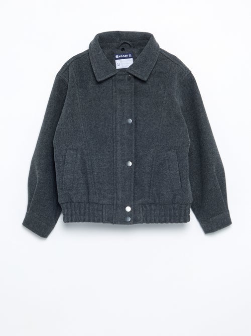 Blouson en faux lainage oversize avec col en fourrure amovible - Kiabi Blouson en faux lainage oversize avec col en fourrure amovible - Kiabi