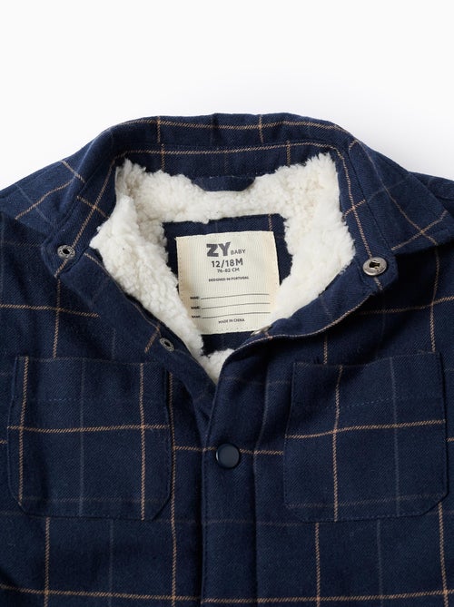 Blouson en flanelle avec doublure en sherpa - Kiabi