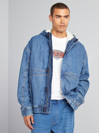 Blouson en jean avec intérieur effet moutonné