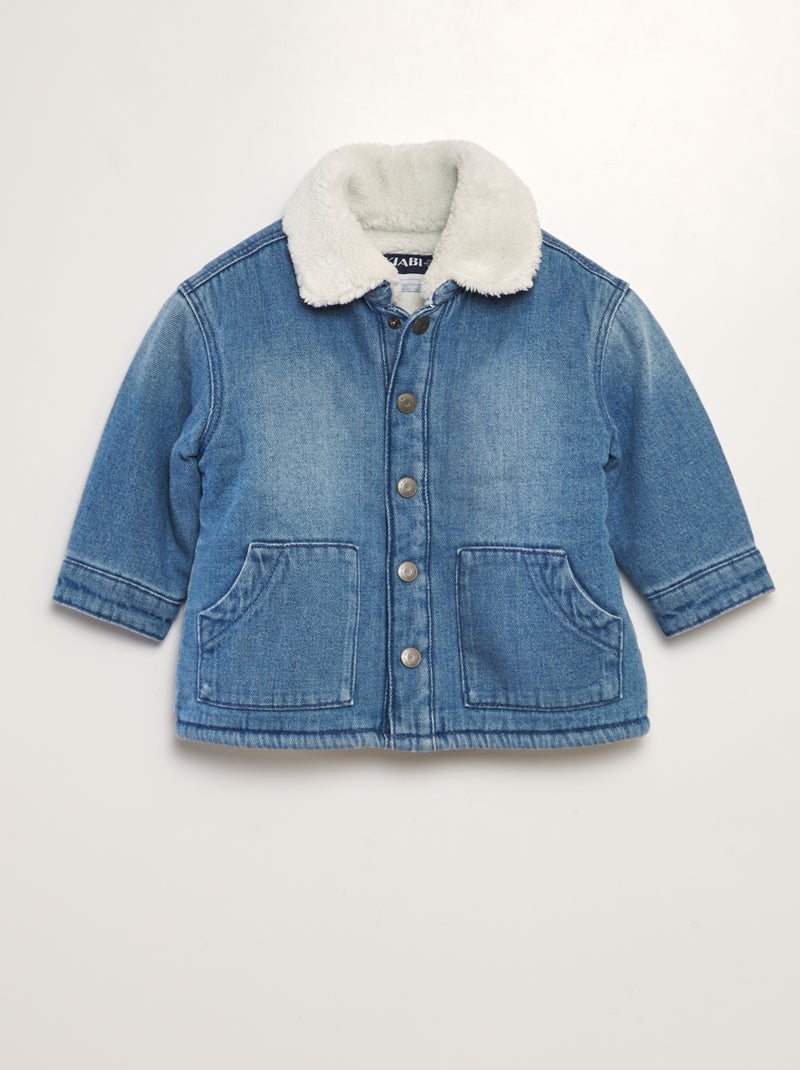 Blouson en jean doublé effet moutonné Bleu - Kiabi