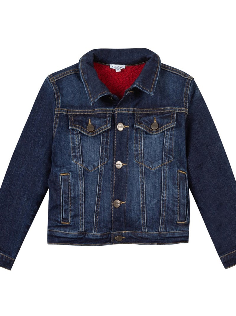 Blouson En Jean Doublée 'miniman' Bleu marine - Kiabi