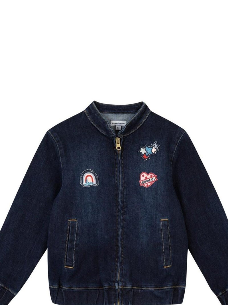 Blouson en jean façon teddy 'Miniman' Bleu marine - Kiabi