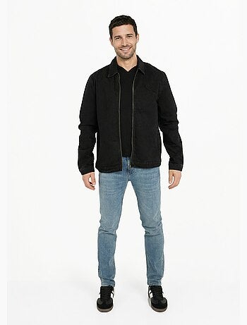 Blouson en jean zippé, c¿ur poitrine - afibel
