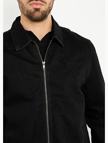 Blouson en jean zippé, c¿ur poitrine - afibel