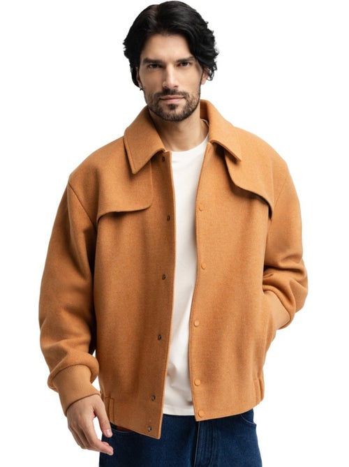Blouson en laine homme homme gobi camel - Kiabi Blouson en laine homme homme gobi camel - Kiabi