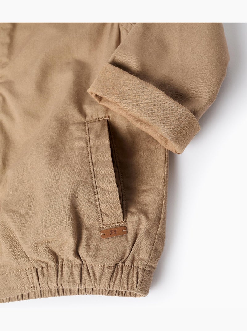 Blouson en sergé de coton avec poches Beige foncé - Kiabi