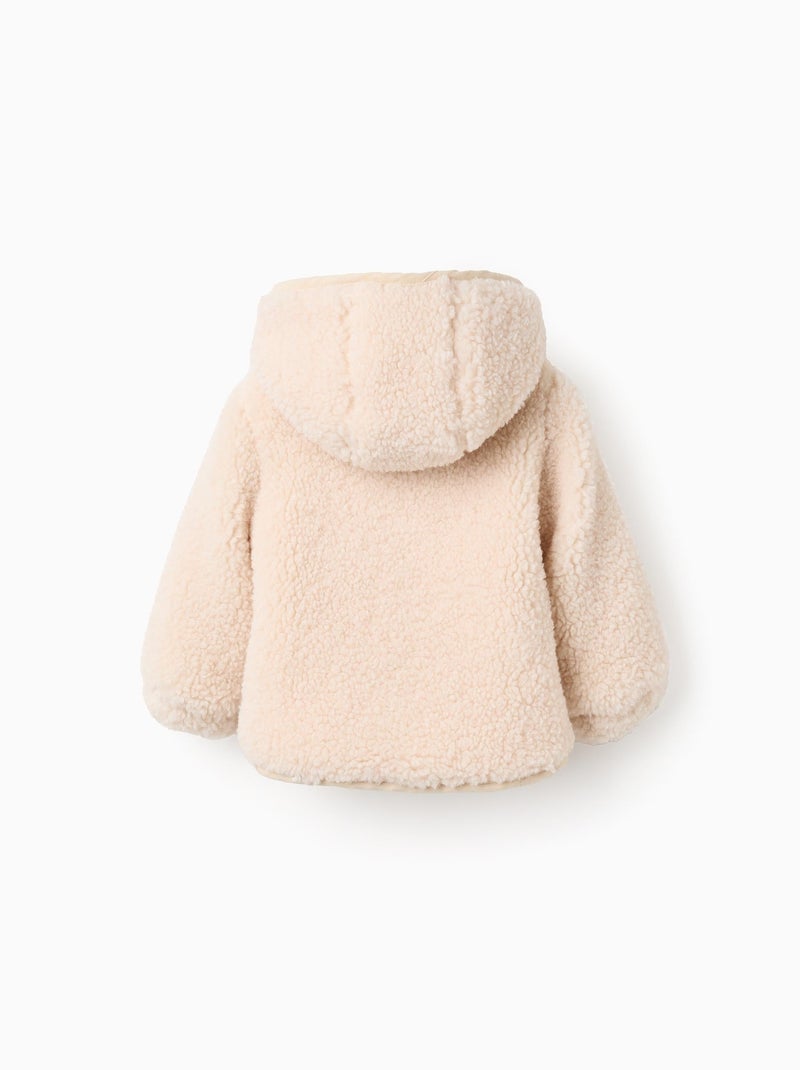 Blouson en Sherpa avec Capuche Gris clair - Kiabi