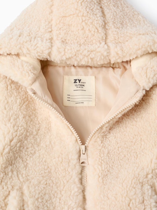 Blouson en Sherpa avec Capuche - Kiabi