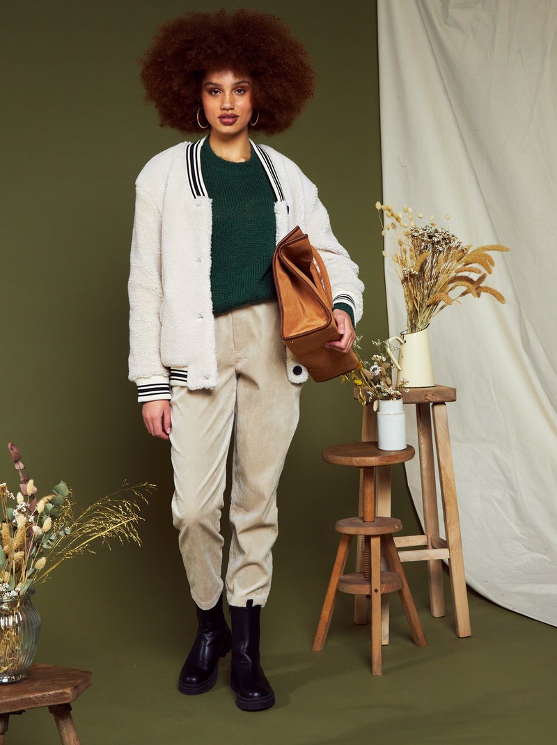 Blouson en sherpa Beige - Kiabi