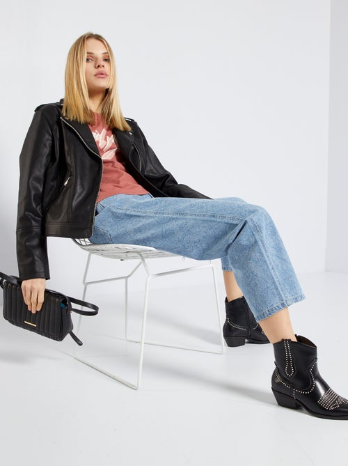 Blouson en simili uni - Kiabi