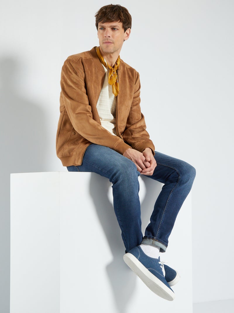 Blouson en suédine camel - Kiabi