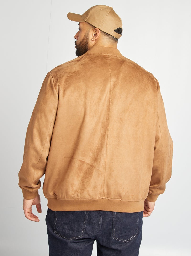 Blouson en suédine zippé BEIGE - Kiabi