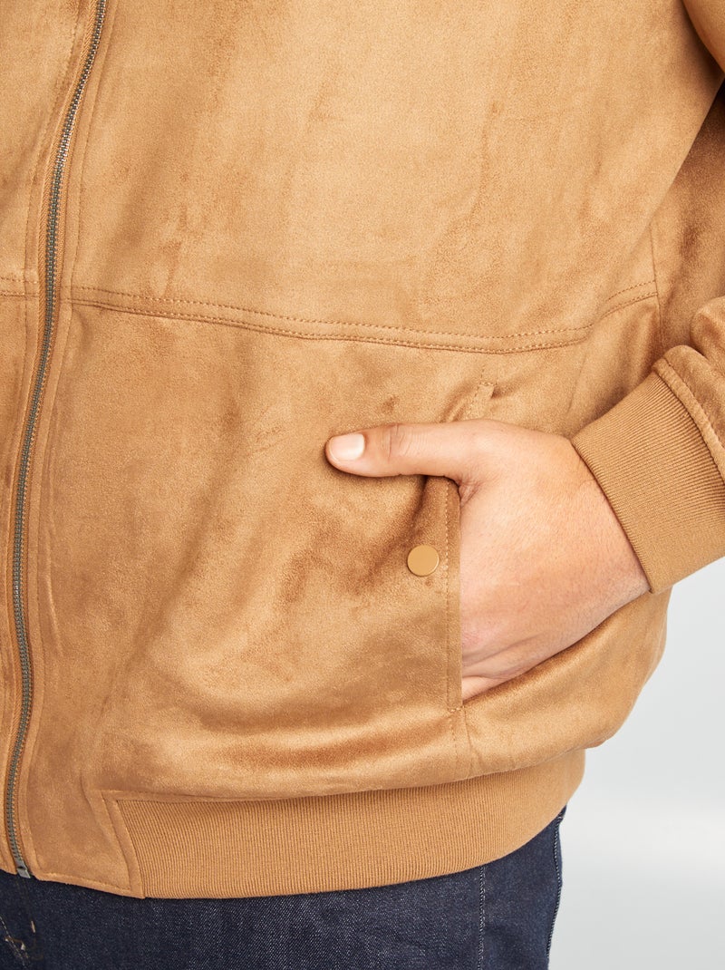 Blouson en suédine zippé BEIGE - Kiabi