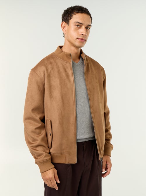 Blouson en suédine zippé - Kiabi
