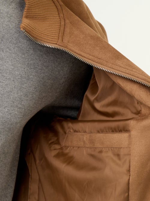 Blouson en suédine zippé - Kiabi
