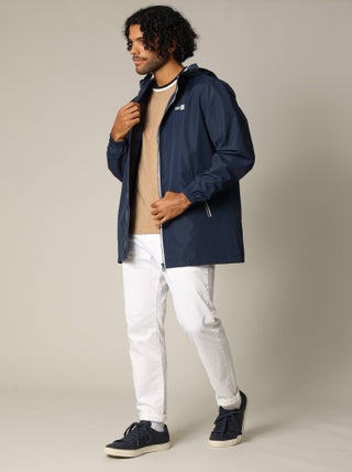 Blouson en toile enduite avec capuche doublée et manches longues 'Deeluxe'