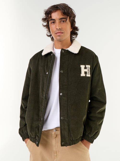 Blouson en velours côtelé col effet moutonné - Kiabi