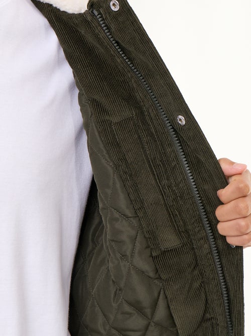 Blouson en velours côtelé col effet moutonné - Kiabi