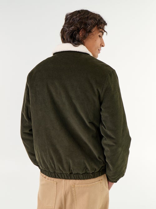 Blouson en velours côtelé col effet moutonné - Kiabi