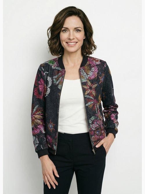 Blouson esprit bomber tissu bouclette imprimé - Afibel - Kiabi