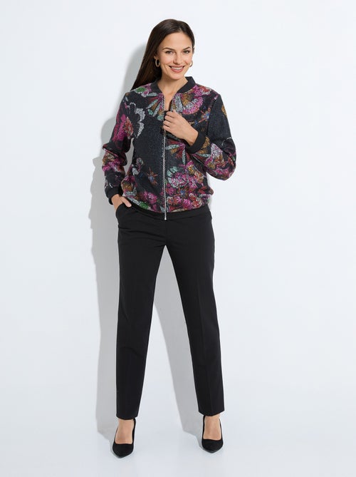 Blouson esprit bomber tissu bouclette imprimé - Kiabi
