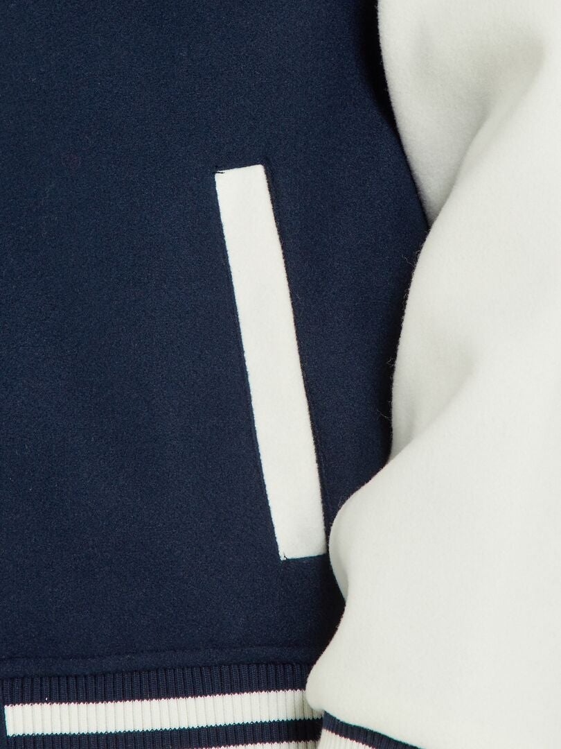 Blouson esprit campus Bleu - Kiabi