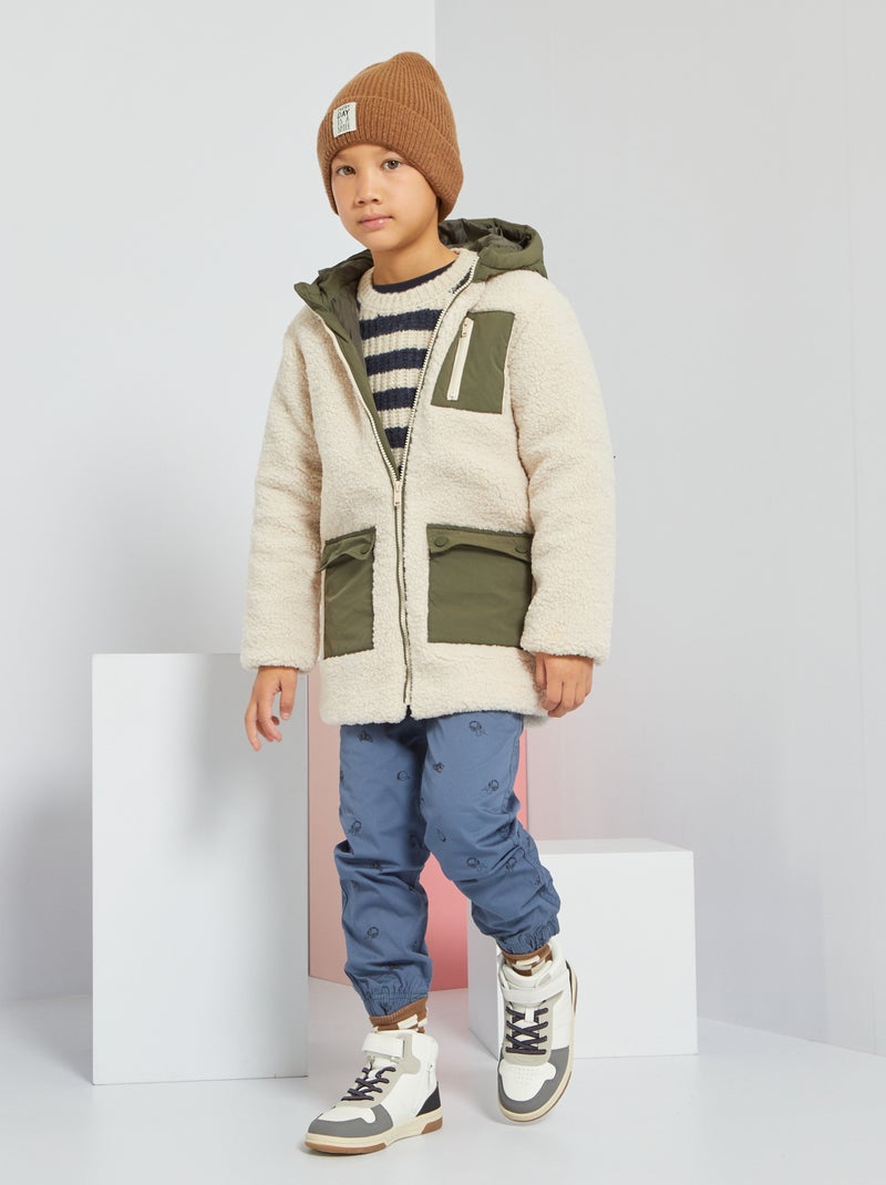 Blouson façon effet moutonné Beige - Kiabi
