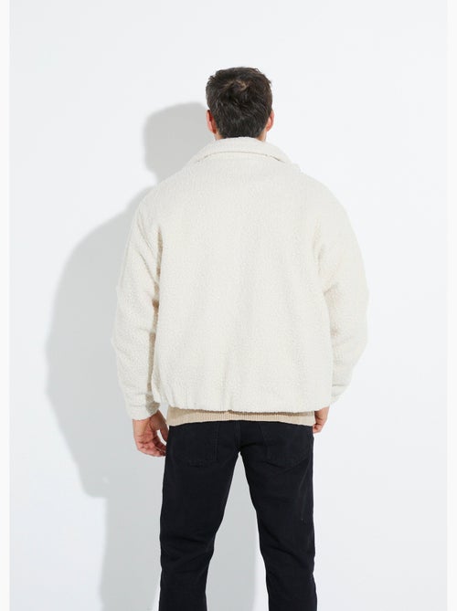 Blouson façon peau lainée, col montant - AFIBEL - Kiabi