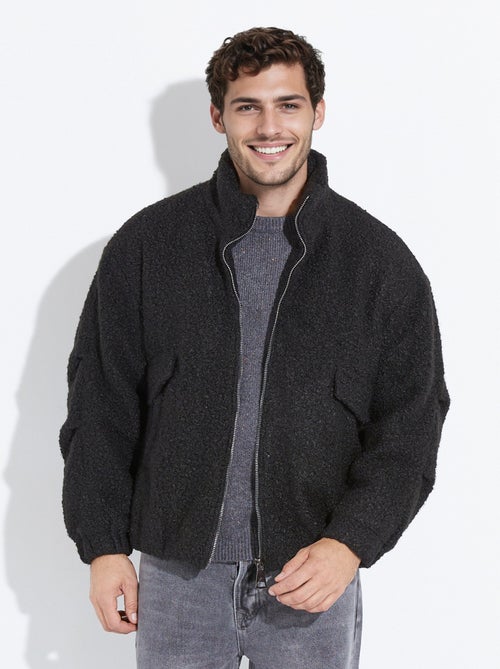 Blouson façon peau lainée, col montant - AFIBEL - Kiabi