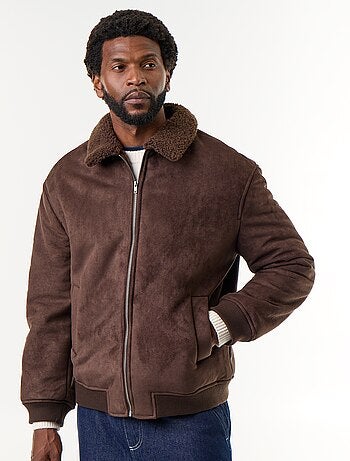 Blouson façon peau lainée