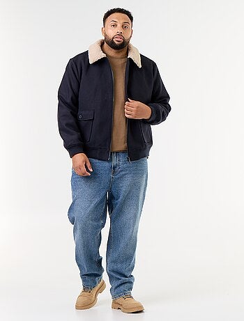 Blouson faux lainage avec col effet moutonné